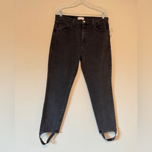 NWT Favorite Daughter The Evelyn High-Rise Storm Black Slim Straight Jeans 31 - Picture 4 of 15
